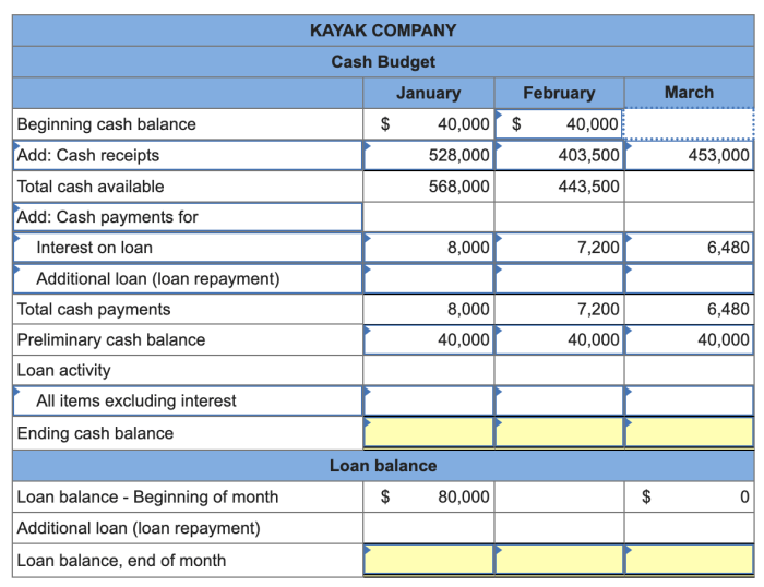 Kayak company budgeted the following cash receipts